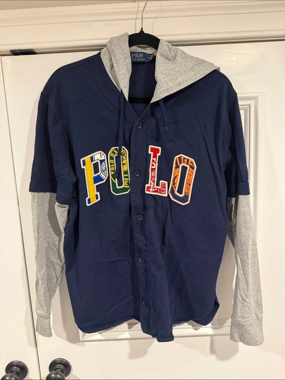 Polo Ralph Lauren Hooded Patch Logo Button Front Shirt